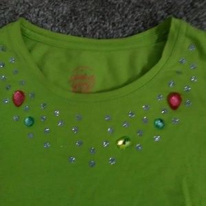 Green Jeweled Long Sleeve|Faded Glory